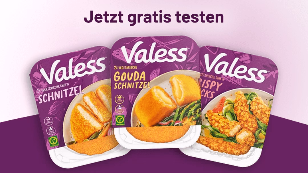 Valess Geld zurück-Aktion: 3 vegetarische Produkte kostenlos