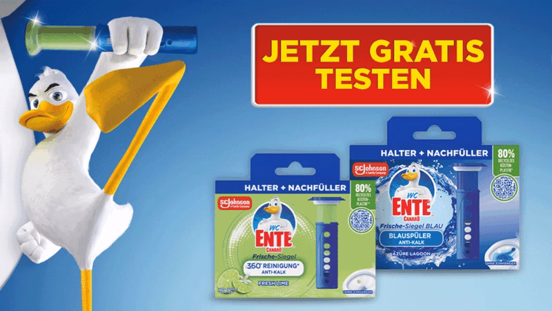 WC Ente Frische-Siegel Halter Gratis