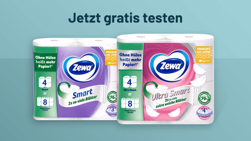 Zewa Smart oder Ultra Smart Toilettenpapier Gratis Testen