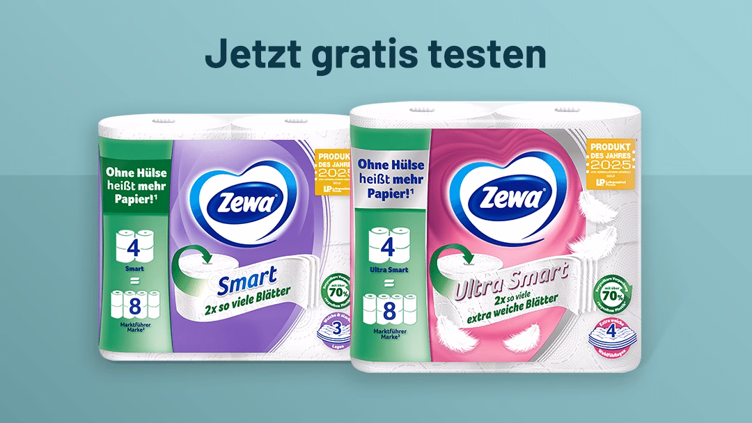 Zewa Smart oder Ultra Smart Toilettenpapier Gratis Testen