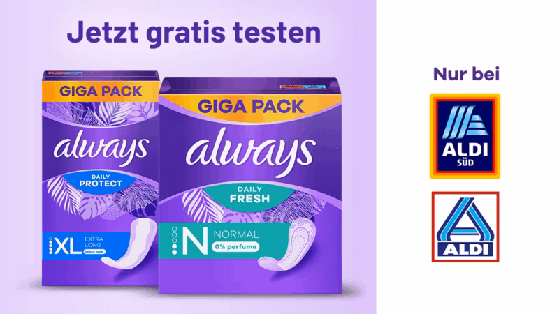 always Daily Slipeinlagen Gratis Testen