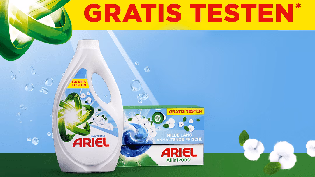 Gratis Ariel Flüssigwaschmittel oder All-in-1 Pods