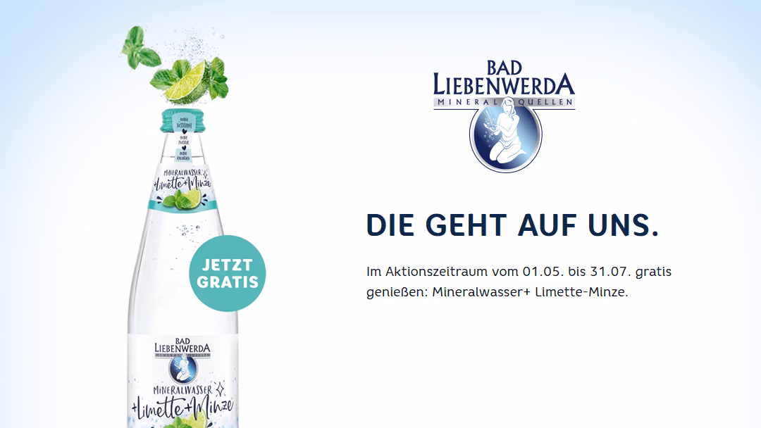 Bad Liebenwerda Mineralwasser Limette-Minze jetzt Gratis Testen