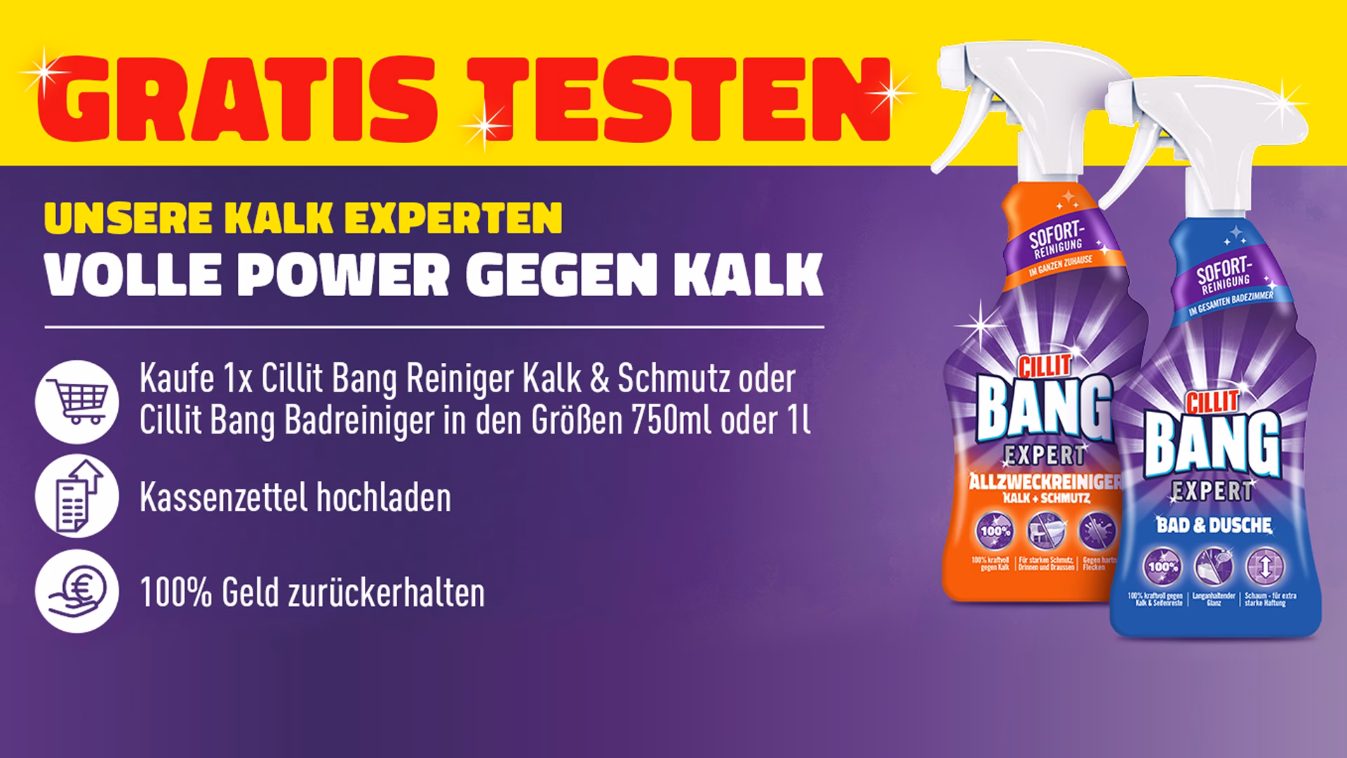 Cillit Bang gratis testen und den Kaufpreis zurückbekommen