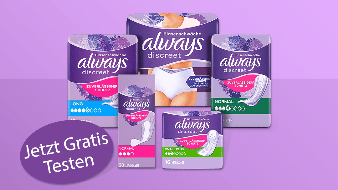 Geld zurück für Always Discreet Produkte