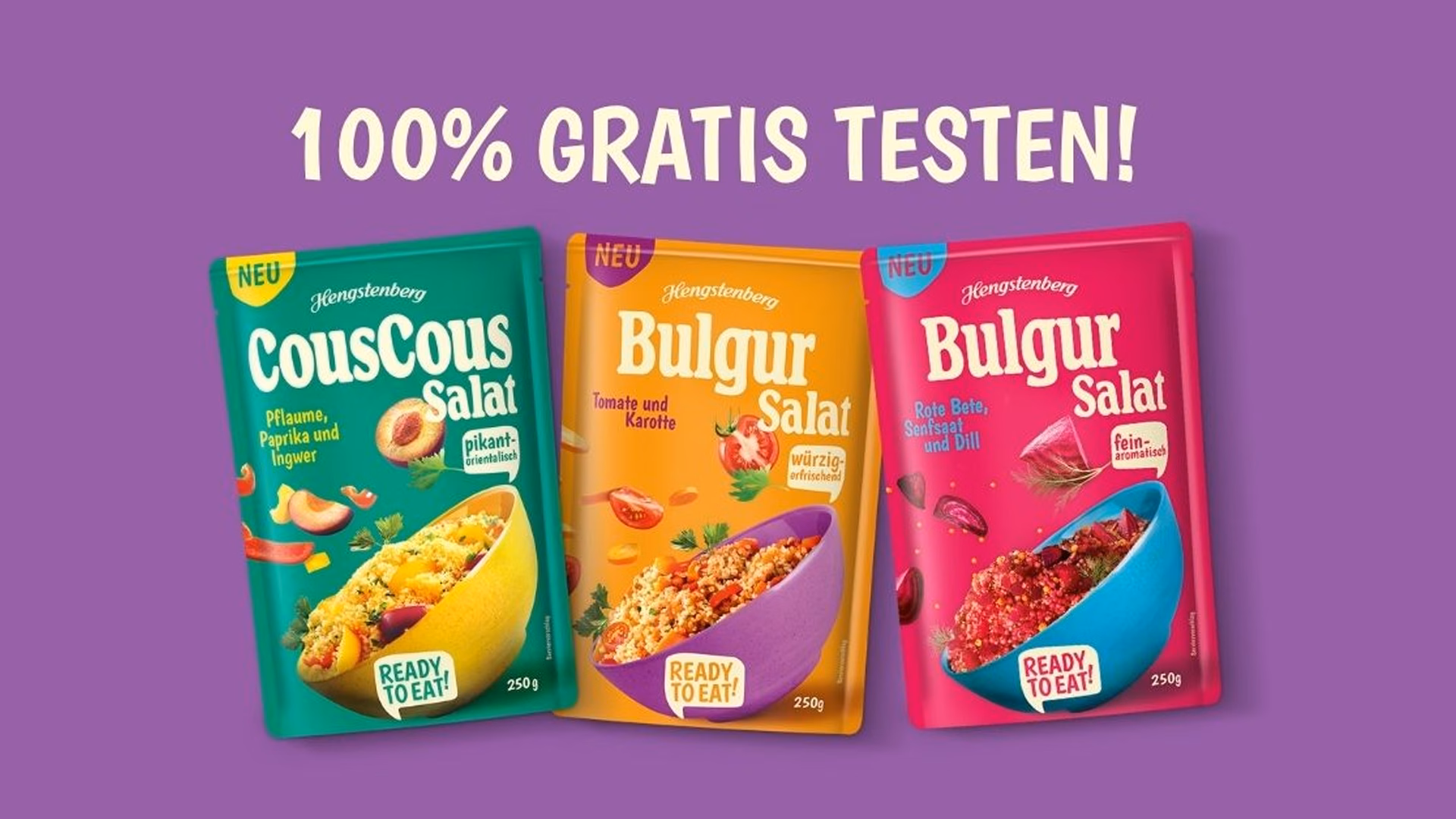 Hengstenberg CousCousSalat & BulgurSalat Gratis Testen
