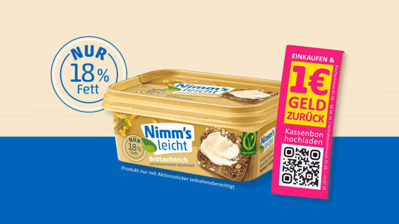 Nimm’s leicht Brotaufstrich 1 € Geld-zurück-Aktion
