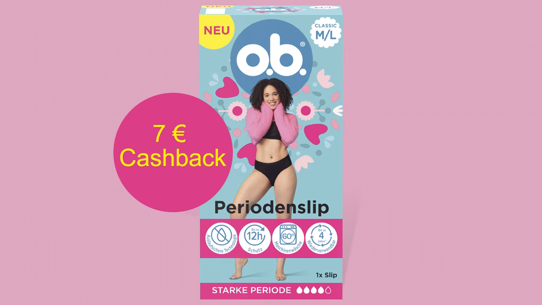 o.b. Periodenslips – 7 € Cashback sichern